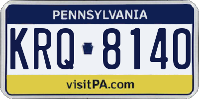 PA license plate KRQ8140