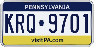 PA license plate KRQ9701