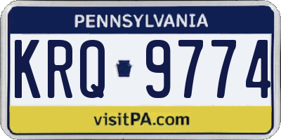 PA license plate KRQ9774