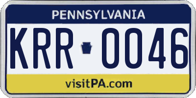 PA license plate KRR0046