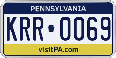 PA license plate KRR0069
