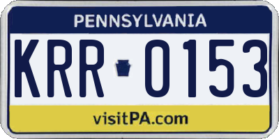 PA license plate KRR0153