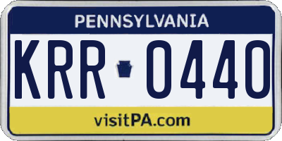 PA license plate KRR0440