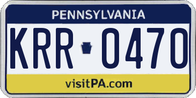 PA license plate KRR0470