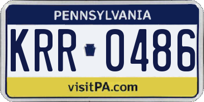 PA license plate KRR0486