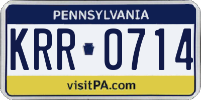 PA license plate KRR0714