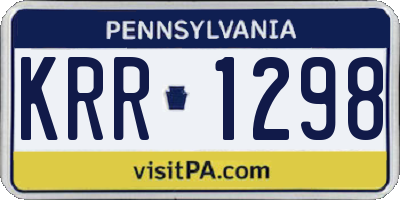 PA license plate KRR1298