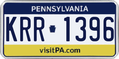PA license plate KRR1396