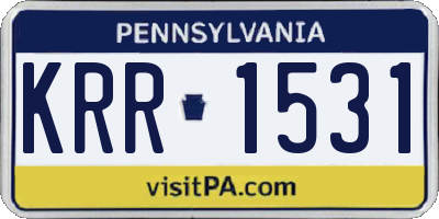 PA license plate KRR1531
