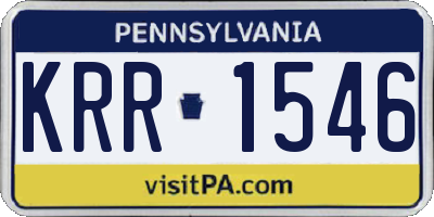 PA license plate KRR1546
