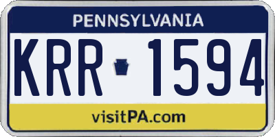 PA license plate KRR1594
