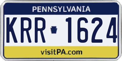 PA license plate KRR1624