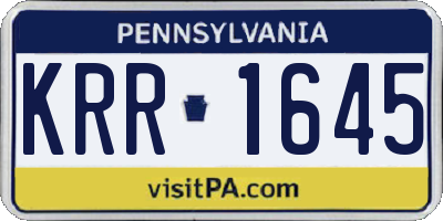 PA license plate KRR1645