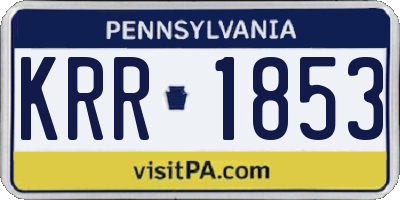 PA license plate KRR1853