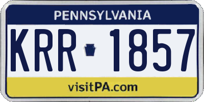 PA license plate KRR1857
