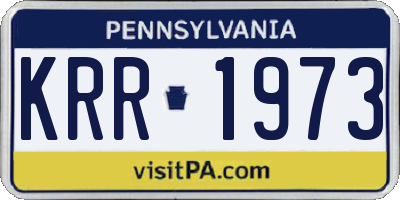 PA license plate KRR1973