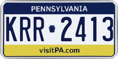 PA license plate KRR2413