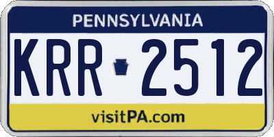 PA license plate KRR2512