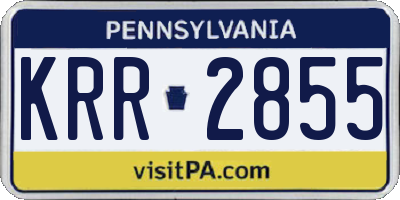 PA license plate KRR2855