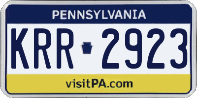 PA license plate KRR2923