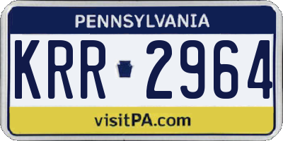 PA license plate KRR2964