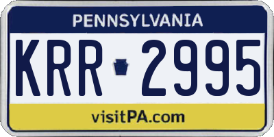 PA license plate KRR2995