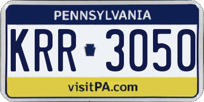 PA license plate KRR3050