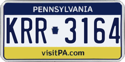 PA license plate KRR3164