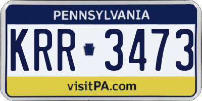PA license plate KRR3473
