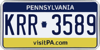 PA license plate KRR3589