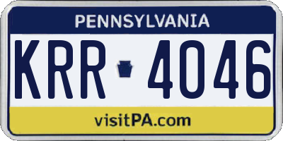 PA license plate KRR4046