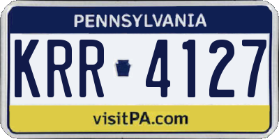 PA license plate KRR4127