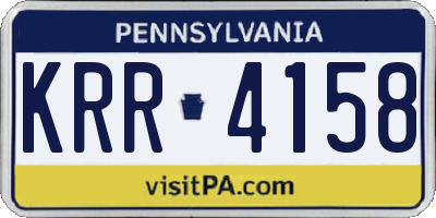 PA license plate KRR4158