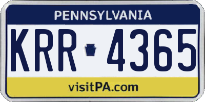 PA license plate KRR4365