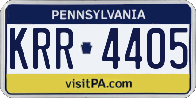 PA license plate KRR4405