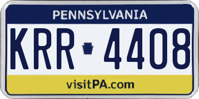 PA license plate KRR4408