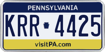 PA license plate KRR4425