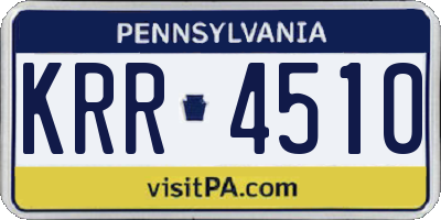 PA license plate KRR4510