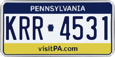 PA license plate KRR4531
