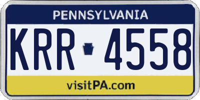 PA license plate KRR4558