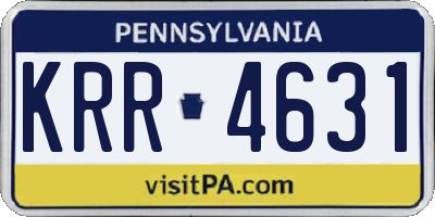 PA license plate KRR4631