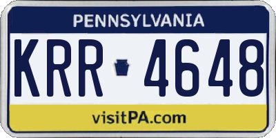 PA license plate KRR4648