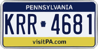 PA license plate KRR4681