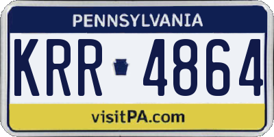 PA license plate KRR4864