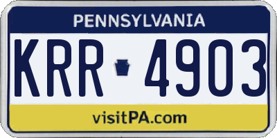 PA license plate KRR4903