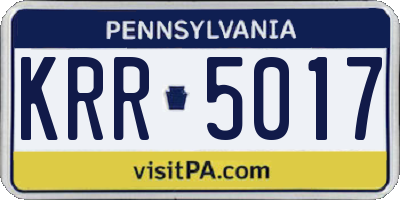 PA license plate KRR5017