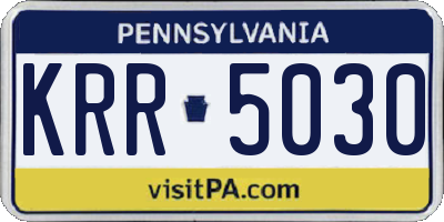 PA license plate KRR5030