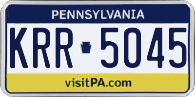 PA license plate KRR5045