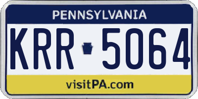 PA license plate KRR5064