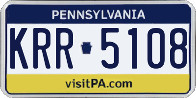 PA license plate KRR5108